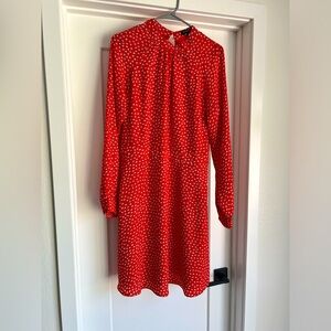 Mock neck long sleeve dress.